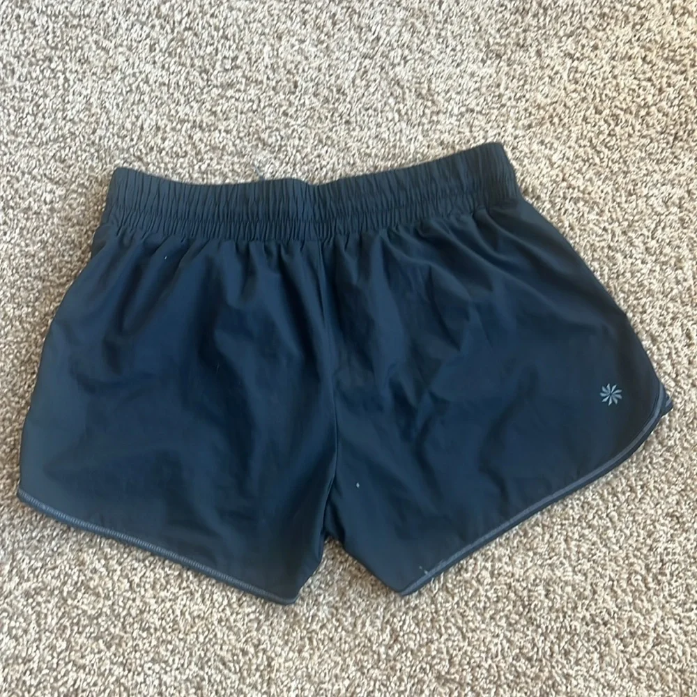 Athleta Paisley Print Black Running Shorts Size Small